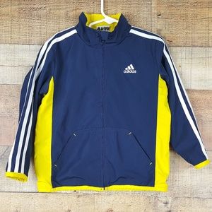 blue yellow adidas jacket
